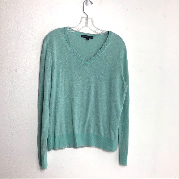 Brooks Brothers Sweaters - Brooks Brothers 346 Metallic Mint V-Neck Sweater